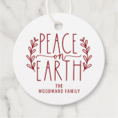 Vrede op aarde Kerstvakantie gepersonaliseerd Bedankjes Labels (Voorkant)