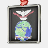 Vrede op aarde kerstversiering metalen ornament (Links)
