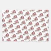 Vrede op Aarde konijn in Flowers met Kerstmis Inpakpapier Vel (Voorkant 3)