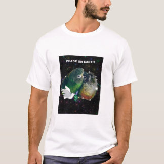 Vrede op aarde Laat 2 Conures knuffelen zien T-shirt