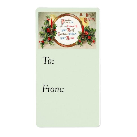  vrede op aarde - Label met cadeau (Voorkant)