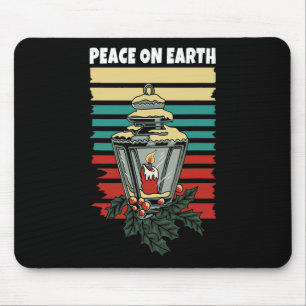 Vrede Op Aarde Lantaarn Retro Vintage Zonsondergan Muismat