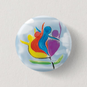Vrede op Aarde Mensen in Harmony Button