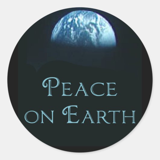 Vrede op aarde met Afbeelding van de aarde vanuit  Ronde Sticker (Voorkant)