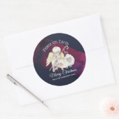 Vrede op Aarde met kerstavond Ronde Sticker (Envelop)