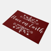 Vrede op aarde met sneeuwvlok deurmat (Schuin)