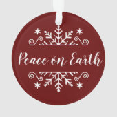 Vrede op aarde met sneeuwvlok ornament (achterkant)