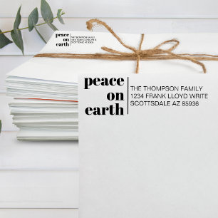Vrede op Aarde Modern Kerstmis Terugkeeradres Zelfinktende Stempel