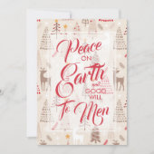 Vrede op aarde op kerstflat feestdagenkaart (Voorkant)