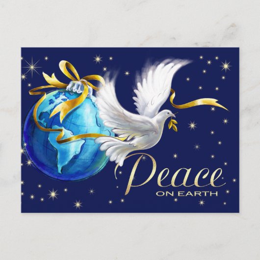 Vrede op aarde. Peace Dove Kerstmis Feestdagenkaart (Voorkant)