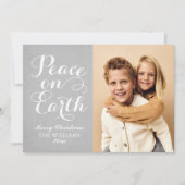 Vrede op aarde prachtige grijze foto van het scrip feestdagenkaart (Voorkant)