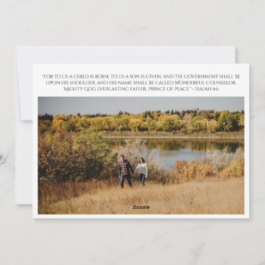 Vrede op Aarde Religieus Minimaal 2 Foto Kerstmis Feestdagenkaart (Achterkant)