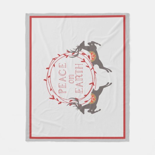 Vrede op Aarde rendiervakantie Fleece Deken (Voorkant)