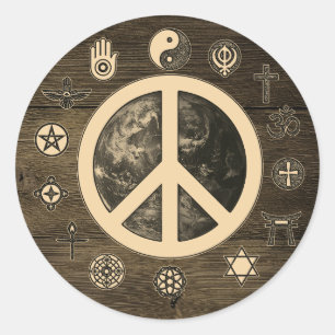 Vrede op aarde ronde sticker