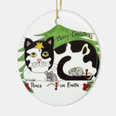 VREDE OP AARDE schattige versiering, dat moet wel. Keramisch Ornament (Links)