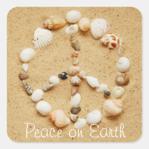 Vrede op aarde Seashell Peace Sign Sticker