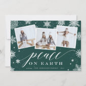 Vrede op aarde | Snowflake 3 Foto-collage Feestdagenkaart (Voorkant)