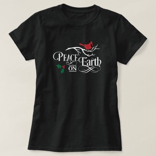 Vrede op aarde tijdens de kersttaart voor vrouwen t-shirt (Design voorkant)