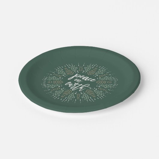 Vrede op Aarde Vakantie Papieren Bordje (Gekanteld)