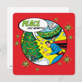 Vrede op aarde van superman feestdagenkaart (Voorkant / Achterkant)