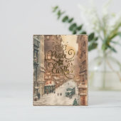 Vrede op aarde Vintage Kerstmis Kaart (Staand voorkant)