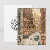 Vrede op aarde Vintage Kerstmis Kaart (Voorkant / Achterkant)