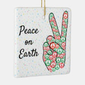 Vrede op aarde voor kerstmis keramisch ornament (Rechts)