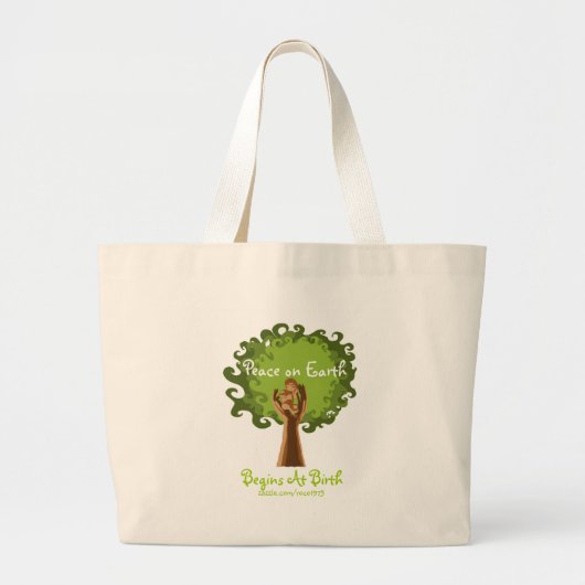 Vrede op aarde... vroedvrouw grote tote bag (Voorkant)