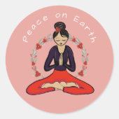 Vrede op aarde yogi sticker (Voorkant)