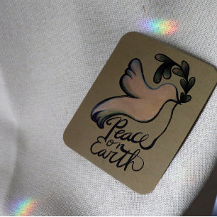 Vrede op de aardduif van hoop vreedzame kunst feestdagenkaart