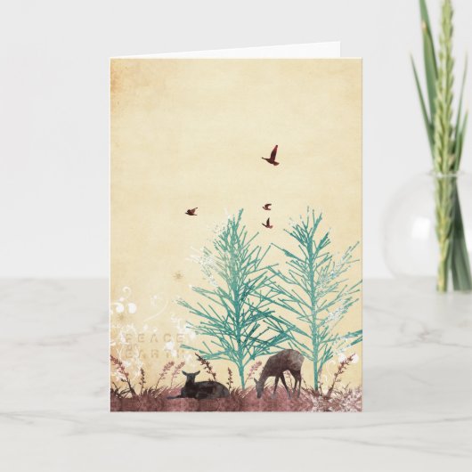 Vrede op de Herten van de Aarde Feestdagen Kaart (Voorkant)