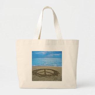 vrede op de oceaan grote tote bag