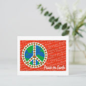 Vrede op Kerstmis van de Aarde Feestdagenkaart (Staand voorkant)