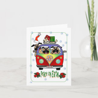 Vrede op Pug van de Aarde Kerstkaart Feestdagen Kaart