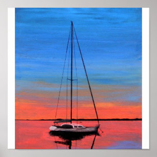 Vrede op zonsondergang poster