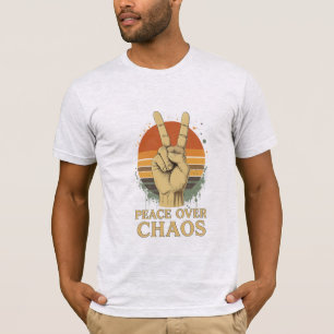 Vrede over chaos – Retro Sunset Statement T-shirt