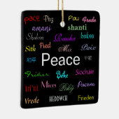 Vrede over de hele wereld in zwart keramisch ornament (Rechts)