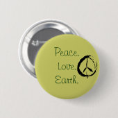 vrede, Peace.Love.Earth. Ronde Button 5,7 Cm (Voorkant /achterkant)