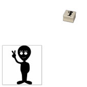 Vrede ruimte buitenaardse silhouet kunst stempel (Gestempeld)