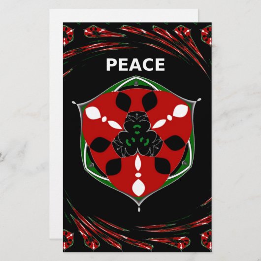 "Vrede: Schild met embleem" Art Print Briefpapier (Voorkant / Achterkant)