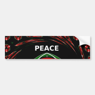 "Vrede: Schild met embleem" Art Print Bumpersticker