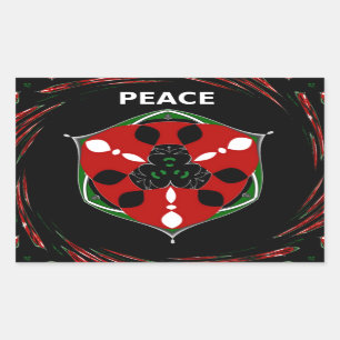 "Vrede: Schild met embleem" Art Print Rechthoekige Sticker