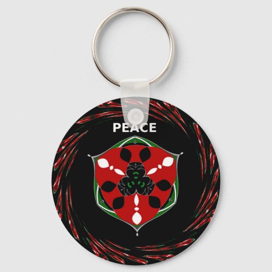 "Vrede: Schild met embleem" Art Print Sleutelhanger (Voorkant)