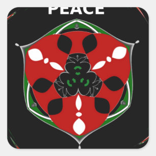 "Vrede: Schild met embleem" Art Print Vierkante Sticker