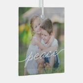 VREDE schrijven Aangepaste fotoversieringen Glas Ornament (Voorkant Rechts)