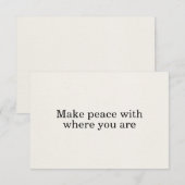 Vrede sluiten waar je de basis affirmatie Kaart be (Voorkant / Achterkant)