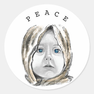 Vrede Sticker met Little Girl Hope
