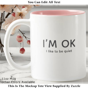 Vrede & Stilte of Introvert Quote Modern Minimalis Tweekleurige Koffiemok