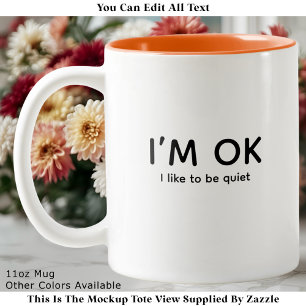 Vrede & Stilte of Introvert Quote Modern Minimalis Tweekleurige Koffiemok