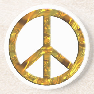 VREDE symbool - GOUD Zandsteen Onderzetter